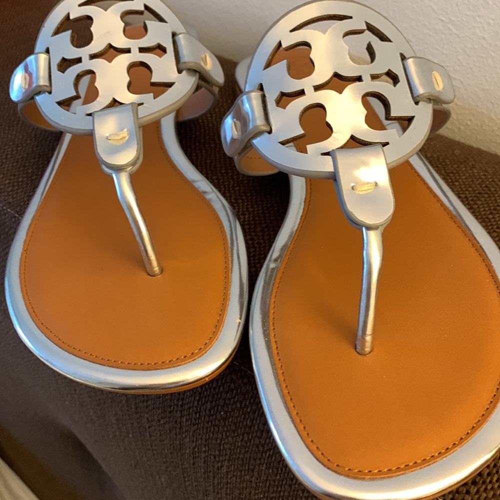 Tory Burch Miller Sandal in Silver Metallic